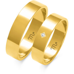 Obrączki złote Aurora Classic płaskie 5 mm